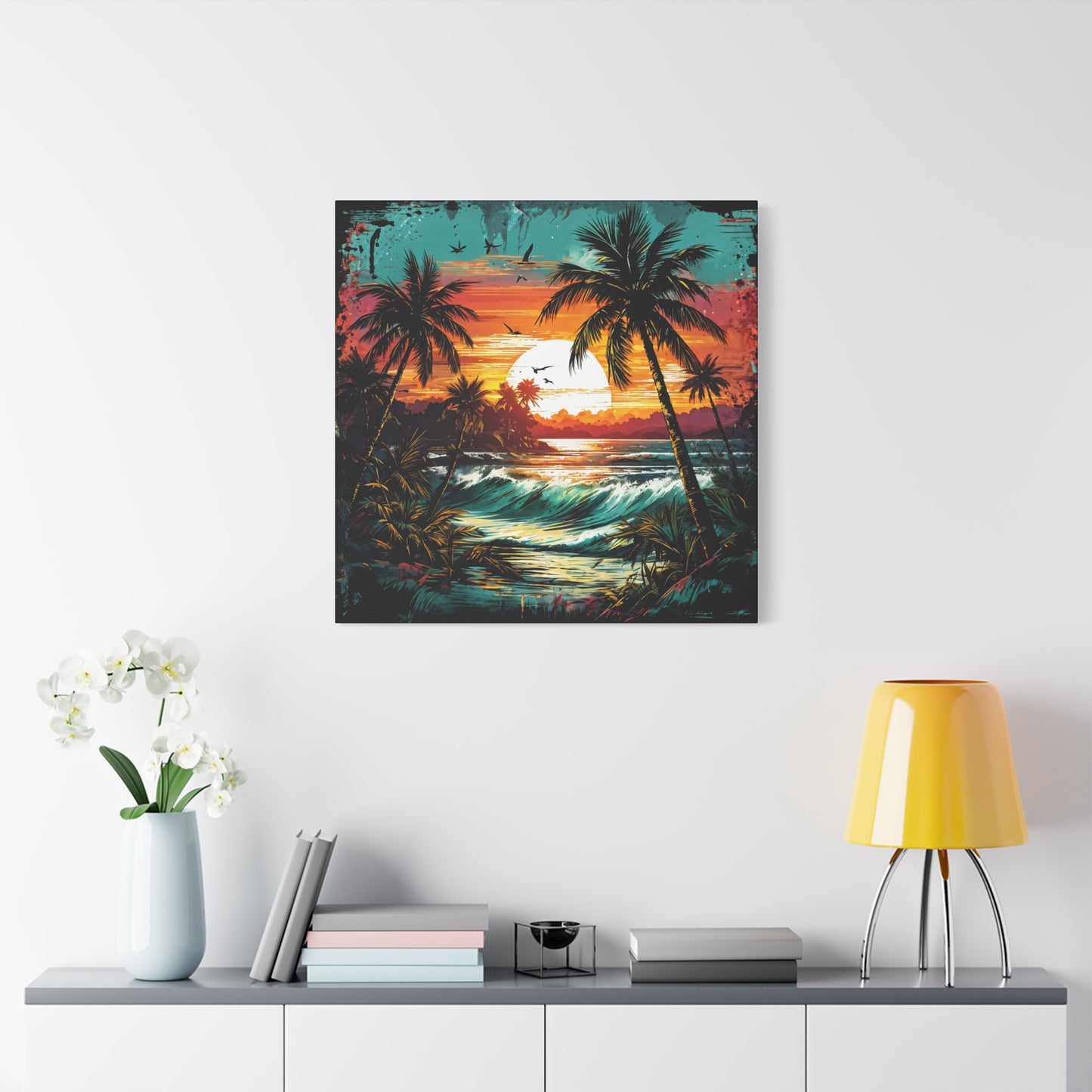 Tropical Sunset Matte Canvas Wall Art