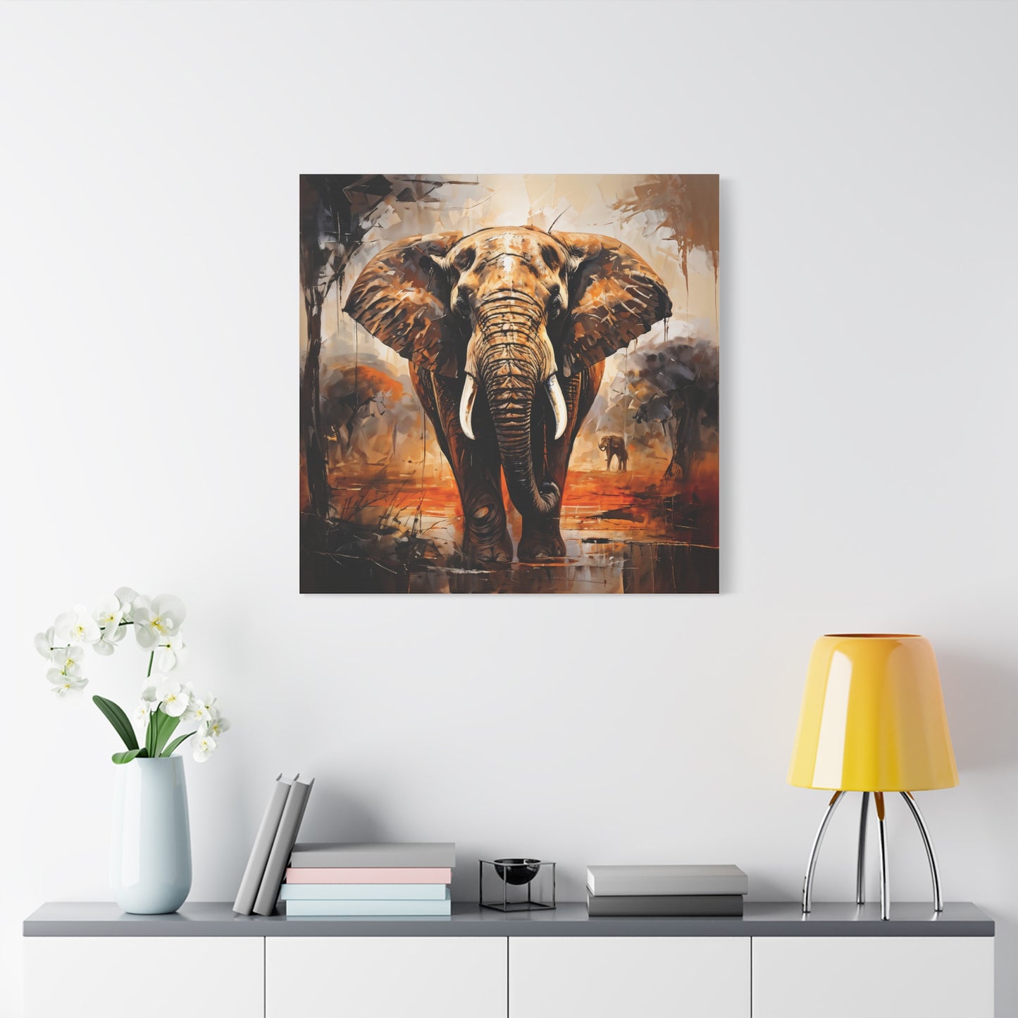 Elephant Wildlife Matte Canvas Wall Art