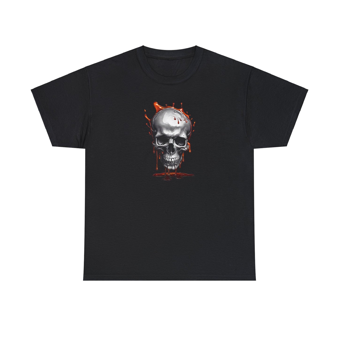 Blood Drip Skull Black Unisex Heavy Cotton T-Shirt - Articalist.com