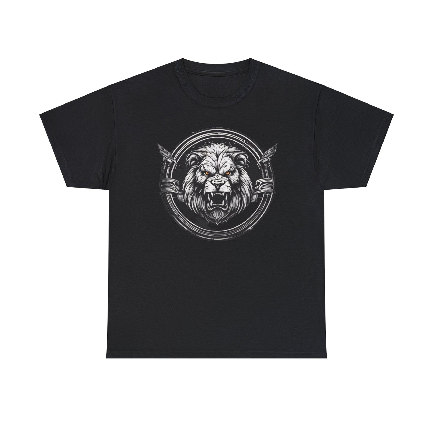Circle Lion Black Unisex Heavy Cotton T-Shirt - Articalist.com