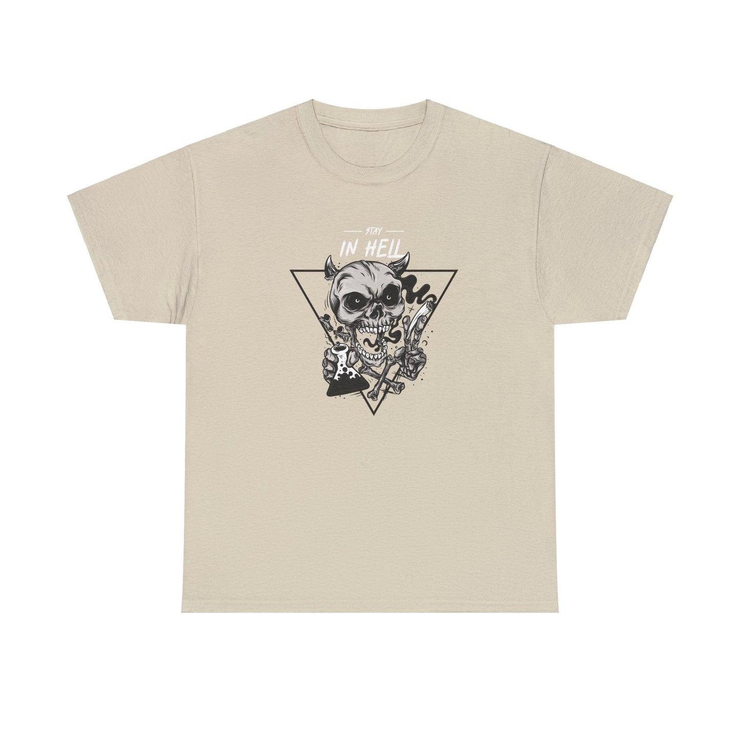 Stay In Hell Skull Sand Unisex Heavy Cotton T-Shirt - Articalist.com