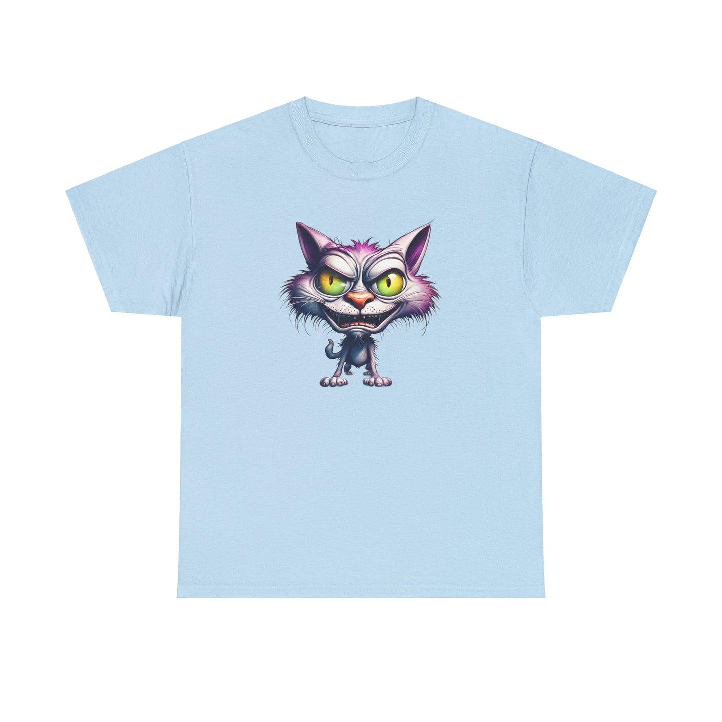 Krazy Kitten Light Blue Unisex Heavy Cotton T-Shirt - Articalist.com