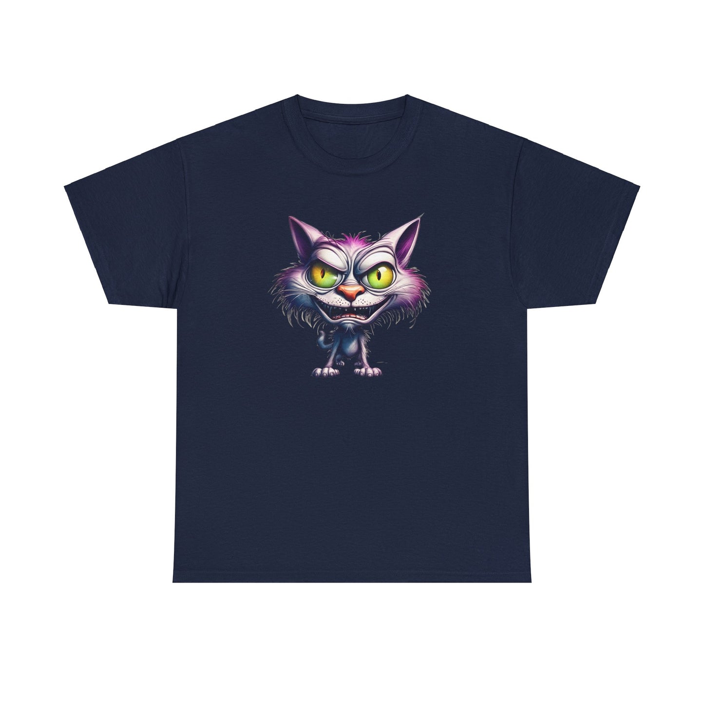 Krazy Kitten Navy Unisex Heavy Cotton T-Shirt - Articalist.com
