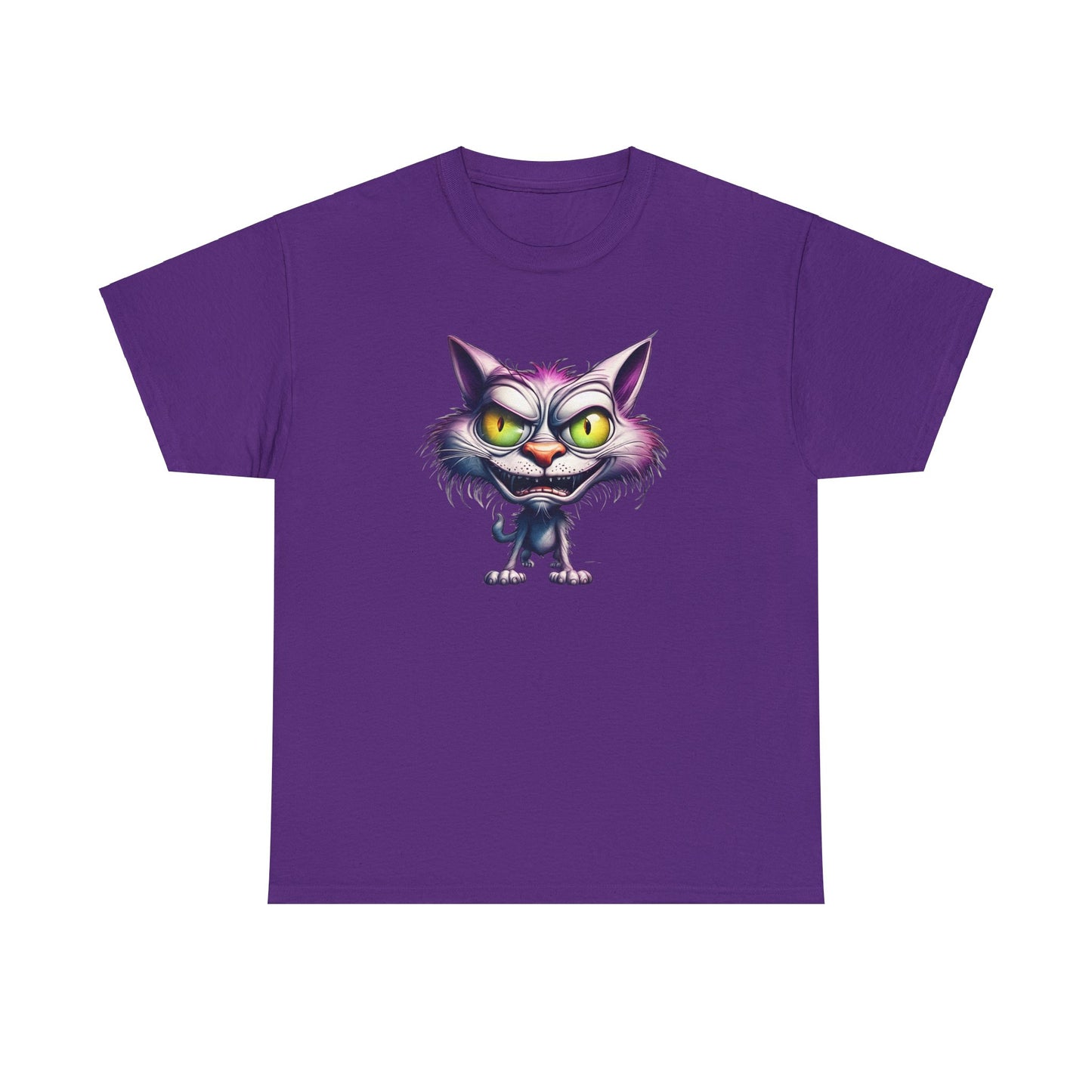 Krazy Kitten Purple Unisex Heavy Cotton T-Shirt - Articalist.com