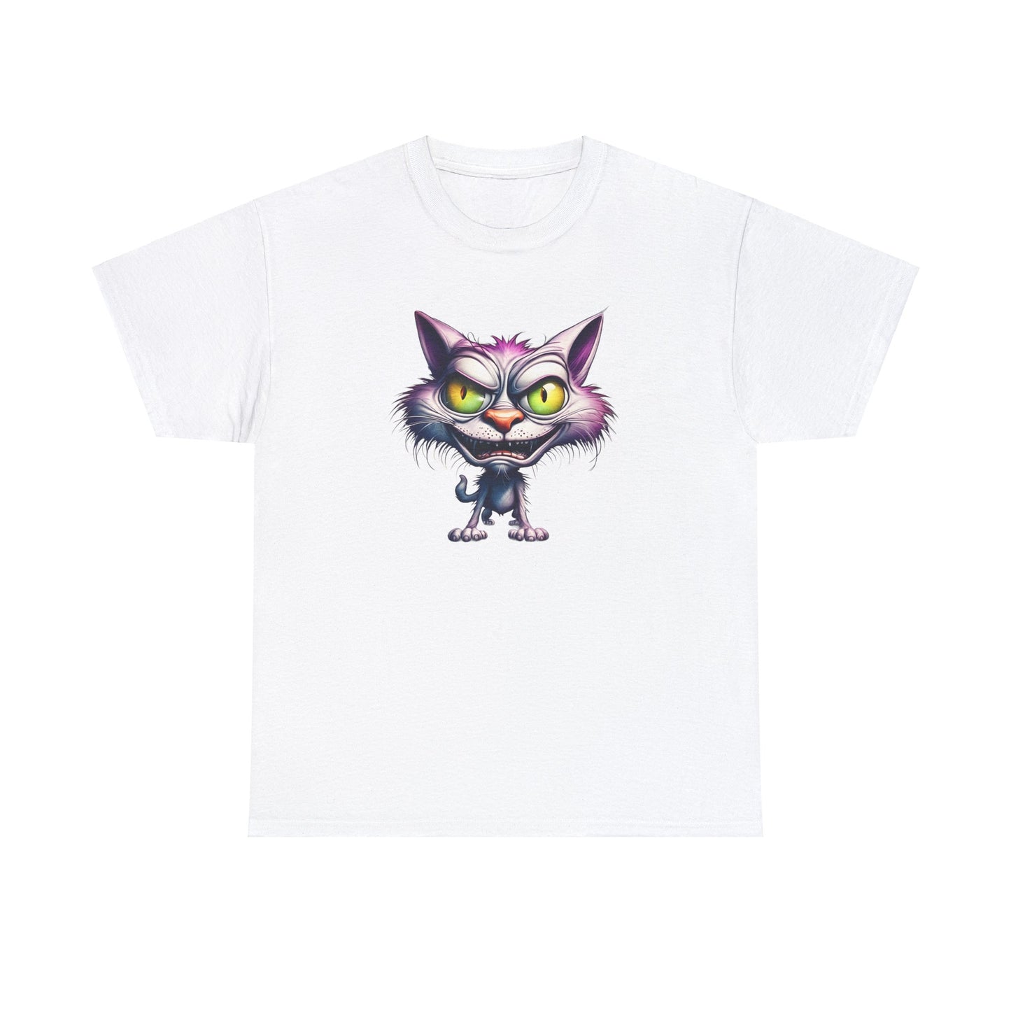 Krazy Kitten White Unisex Heavy Cotton T-Shirt - Articalist.com