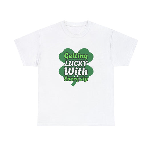 Lucky Clover White Unisex Heavy Cotton T-Shirt - Articalist.com