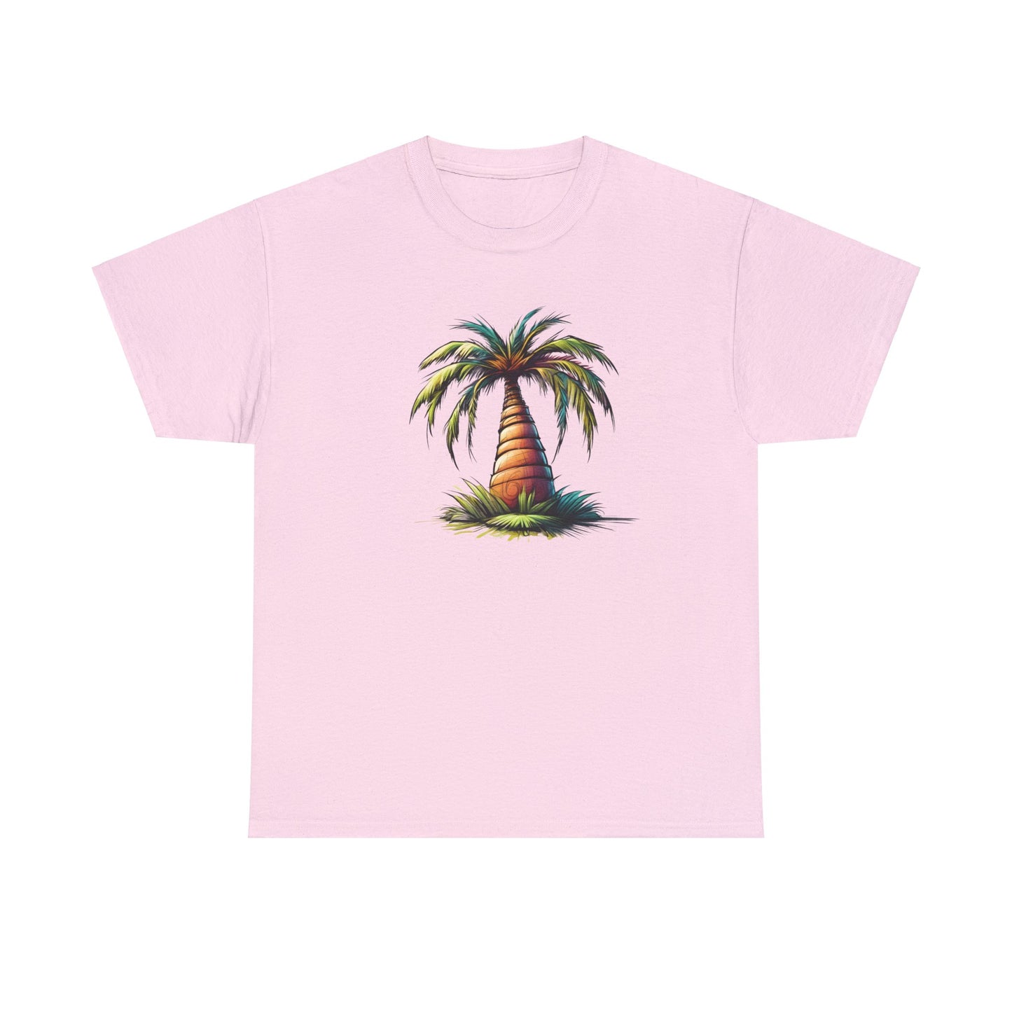 Palm Paradise Light Pink Unisex Heavy Cotton T-Shirt - Articalist.com