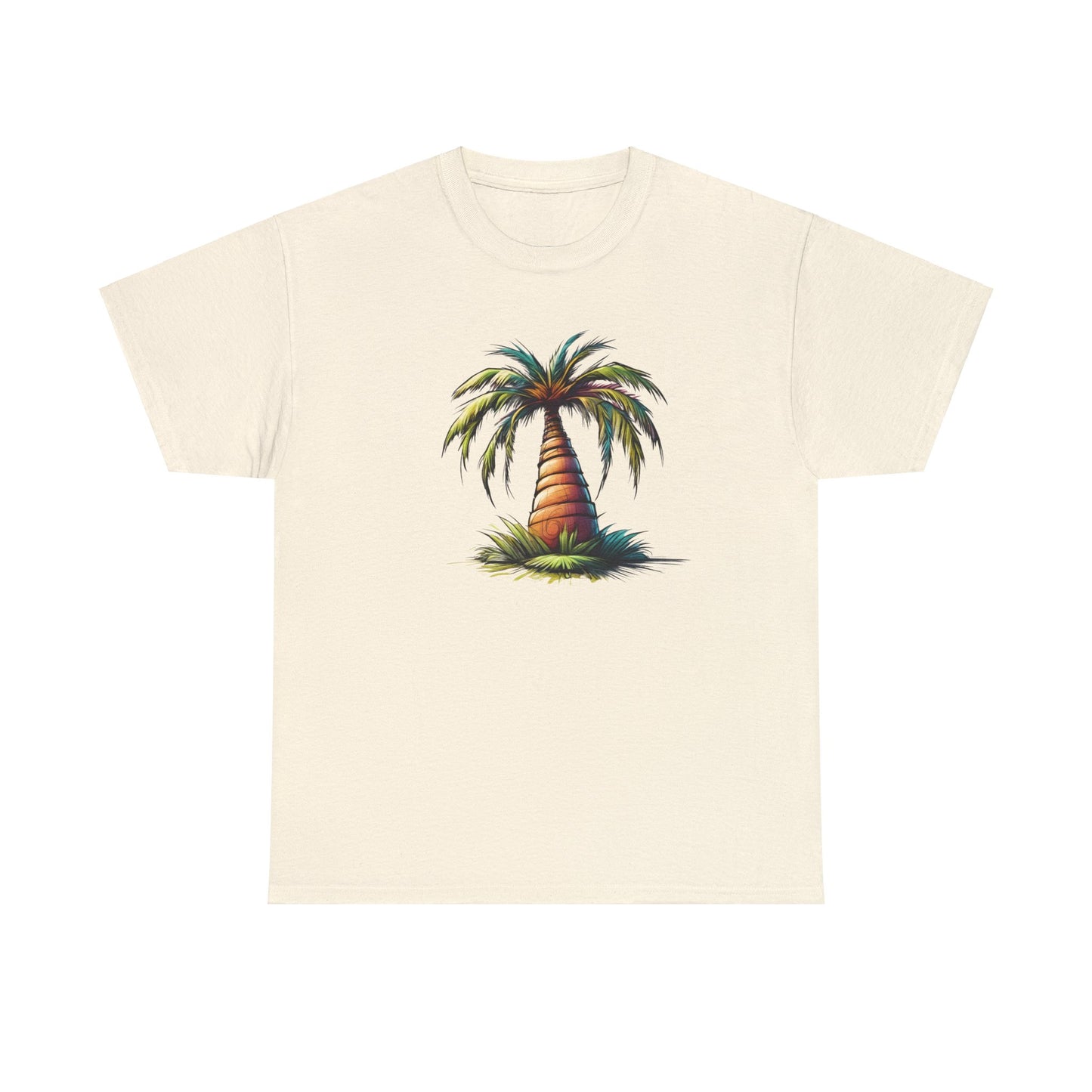 Palm Paradise Natural Unisex Heavy Cotton T-Shirt - Articalist.com