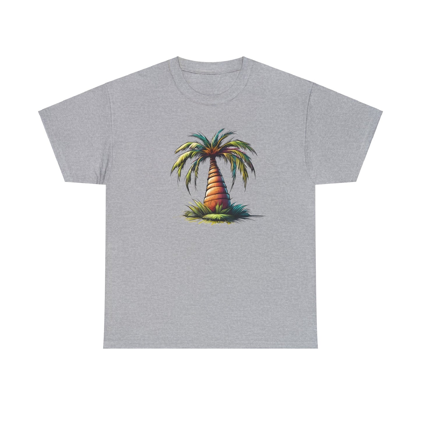 Palm Paradise Sport Gray Unisex Heavy Cotton T-Shirt - Articalist.com