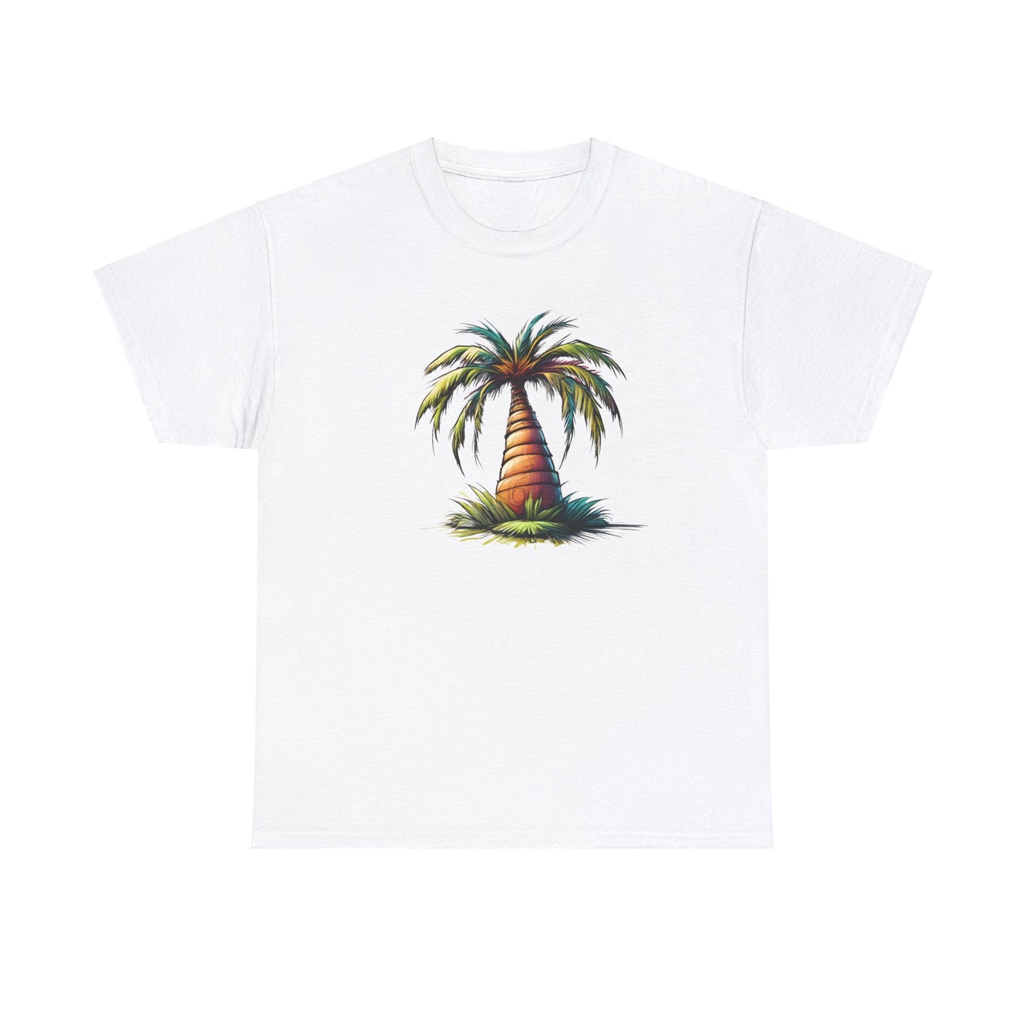 Palm Paradise White Unisex Heavy Cotton T-Shirt - Articalist.com