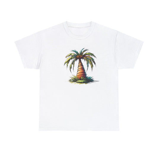 Palm Paradise White Unisex Heavy Cotton T-Shirt - Articalist.com