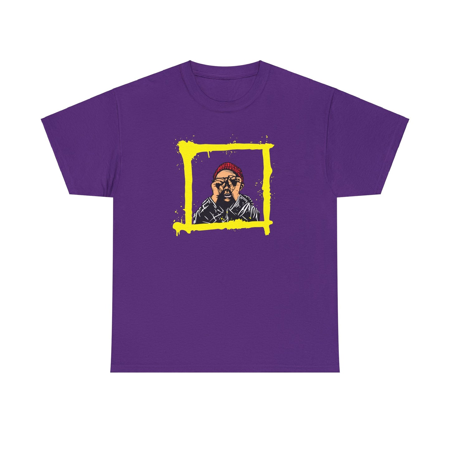Peep Through Purple Unisex Heavy Cotton T-Shirt - Articalist.com