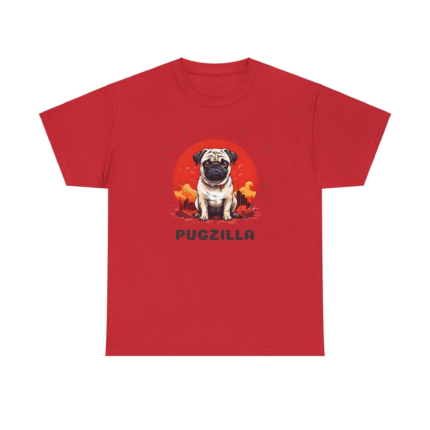 Pugzilla Red Unisex Heavy Cotton T-Shirt - Articalist.com